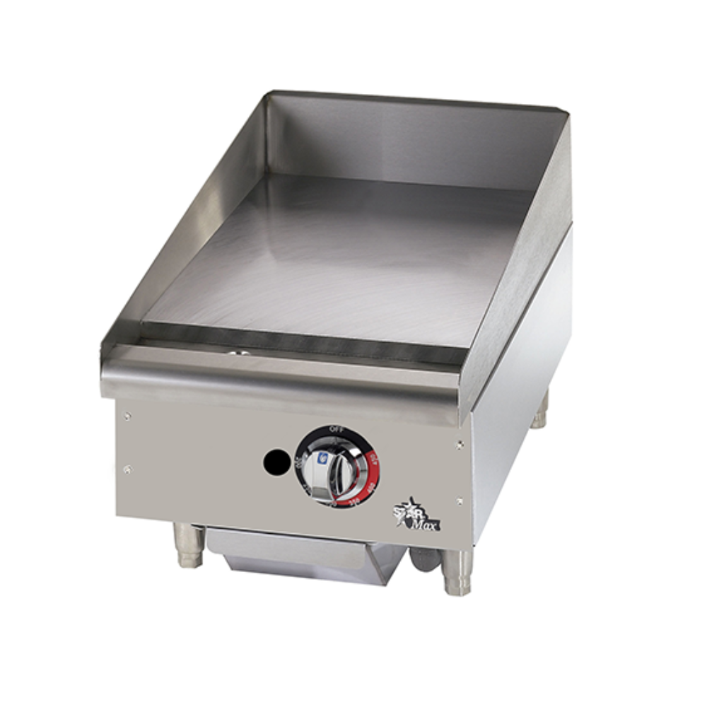 Star-Max 15" Countertop Heavy Duty Griddle with Thermostat Controls Natural Gas 28,300 BTU