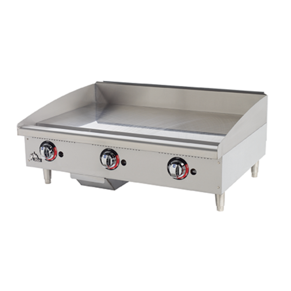 Star-Max 36" Countertop Heavy Duty Griddle with Thermostat Controls Natural Gas 84,900 BTU