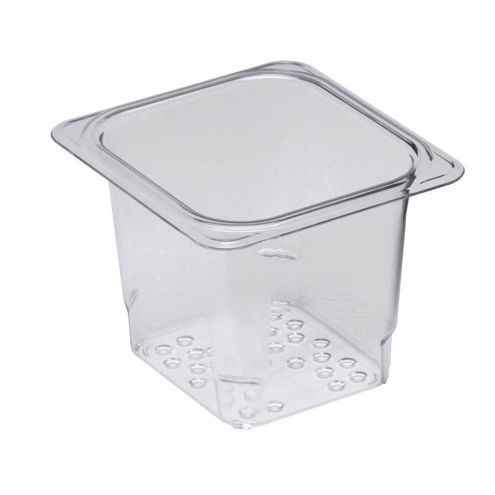 Cambro 65CLRCW135 1/6 Size Colander Pan 5" Deep, Clear