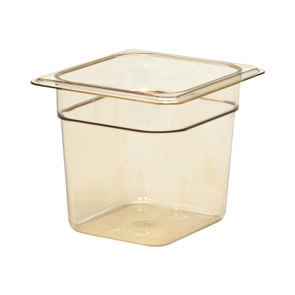 Cambro 66HP150 H-Pan 1/6 Size High Heat Food Pan 6" Deep, Amber