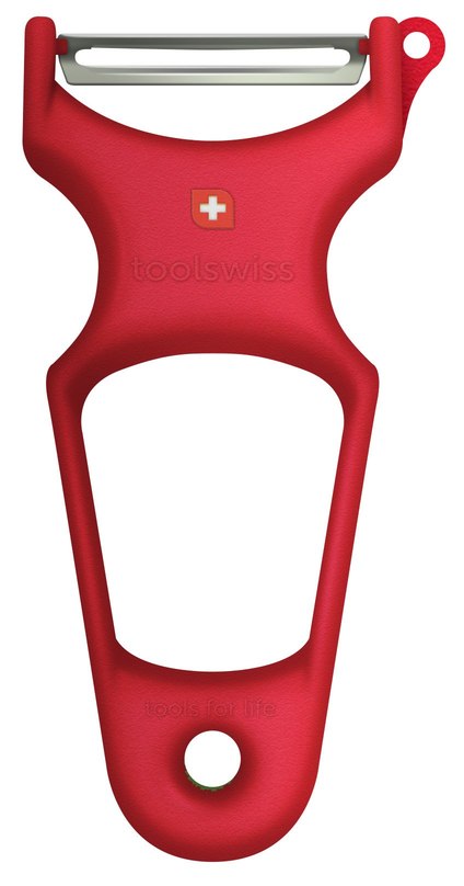Toolswiss Classinox Vegetable Peeler, Red