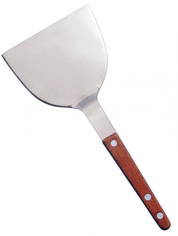 Nella Teppanyaki Turner, Satin Stainless Steel, Wooden Handle