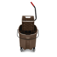 Rubbermaid WaveBrake 35 Qt Mop Bucket with Side Press Wringer, Brown