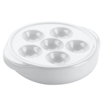 Browne Escargot Dish with 6 Holes, White