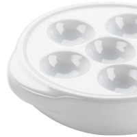 Browne Escargot Dish with 6 Holes, White