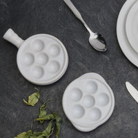 Browne Escargot Dish with 6 Holes, White