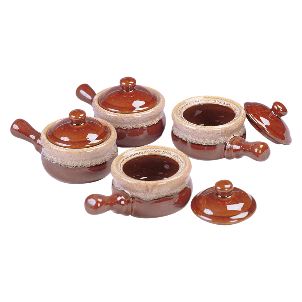 Browne 16 Oz Onion Soup Bowl Set with Cover, Set of 4