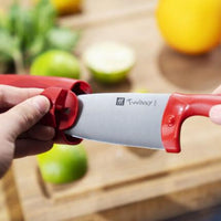 Zwilling Twinny 4" Kid's Chef Knife with Red Handle & Cover