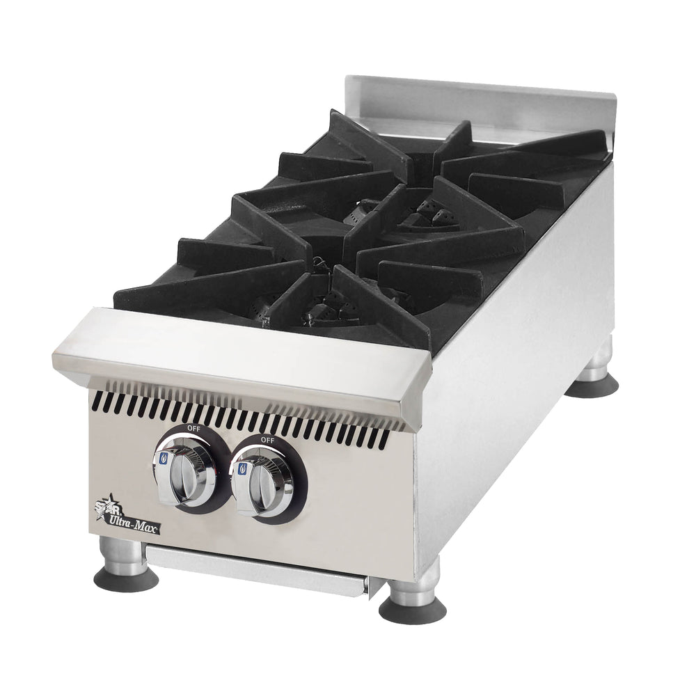 Star 12" Countertop 2 Burner Hotplate Natural Gas, 60,000 BTU