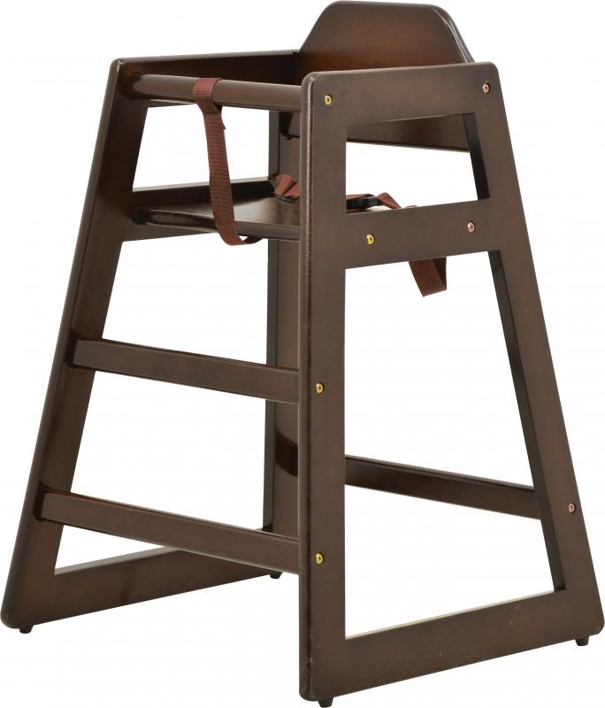 Nella Wooden High Chair, Walnut