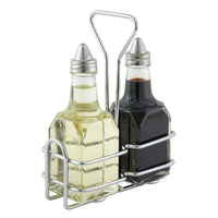 Winco Cruet Rack for 6 Oz Oil / Vinegar Bottles, Chrome Plated