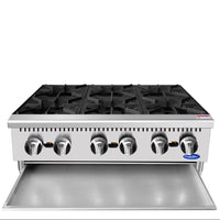 Atosa Cookrite 36" Countertop Hotplate with 6 Burners, Natural Gas
