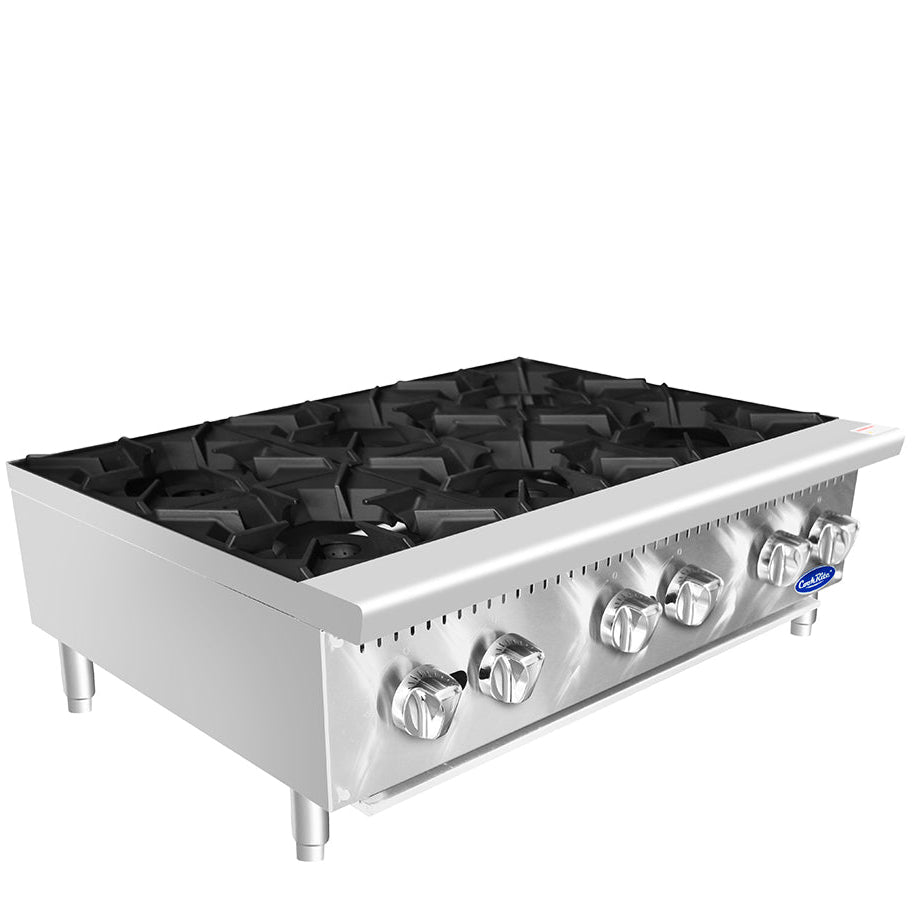 Atosa Cookrite 36" Countertop Hotplate with 6 Burners, Natural Gas