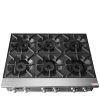 Atosa Cookrite 36" Countertop Hotplate with 6 Burners, Natural Gas