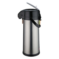 Winco 3 Litre Glass Lined Airpot with Lever Top, Stainless Steel