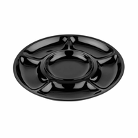 G.E.T. Milano 14" Round 6 Compartment Plate, Black
