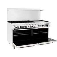 Atosa 60" Range with 6 Burners, 24" Griddle & 2 Standard Ovens Natural Gas 294,000 BTU