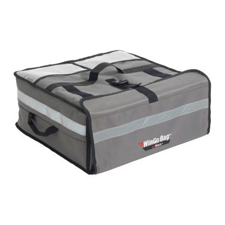 Winco WinGo Bag 19" x 19" x 9" Insulated Pizza Delivery Bag, Grey