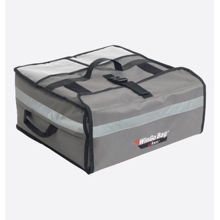 Winco WinGo Bag 21.5" x 21.5" x 9" Insulated Pizza Delivery Bag, Grey
