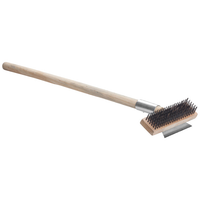 Winco 7" Pizza Oven Brush with Scrapper, 27" Handle