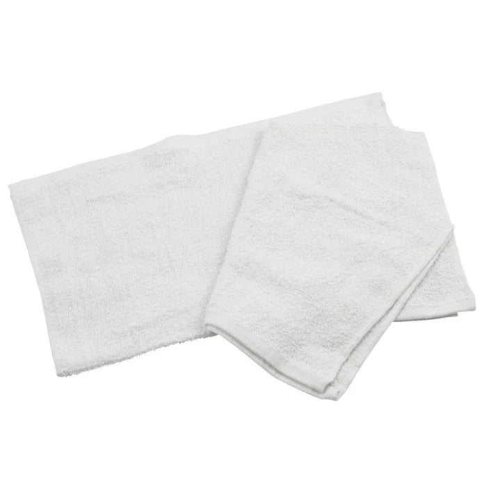 Winco White Cotton Towel, 16" x 19"