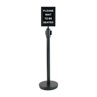 Winco 35.5" Stanchion Post with 6.5" Retractable Belt, Black