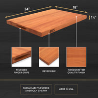 John Boos R-Board Series 24" x 18" x 1.5" Cutting Board, Cherry