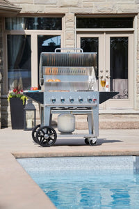 Crown Verity CV-MCB-30PKG-NG 30" Mobile BBQ Grill /Charbroiler Package, Natural Gas