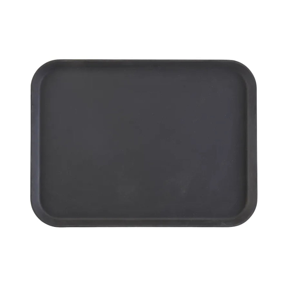 Cambro 12" x 16" Rectangle Serving Tray with Non Skid Surface, Black - 1216CT110