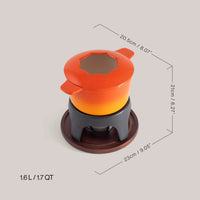 Swissmar Sierra 11 Piece Cast Iron Fondue Set, Orange