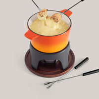 Swissmar Sierra 11 Piece Cast Iron Fondue Set, Orange