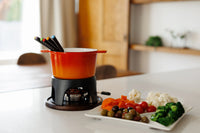 Swissmar Sierra 11 Piece Cast Iron Fondue Set, Orange