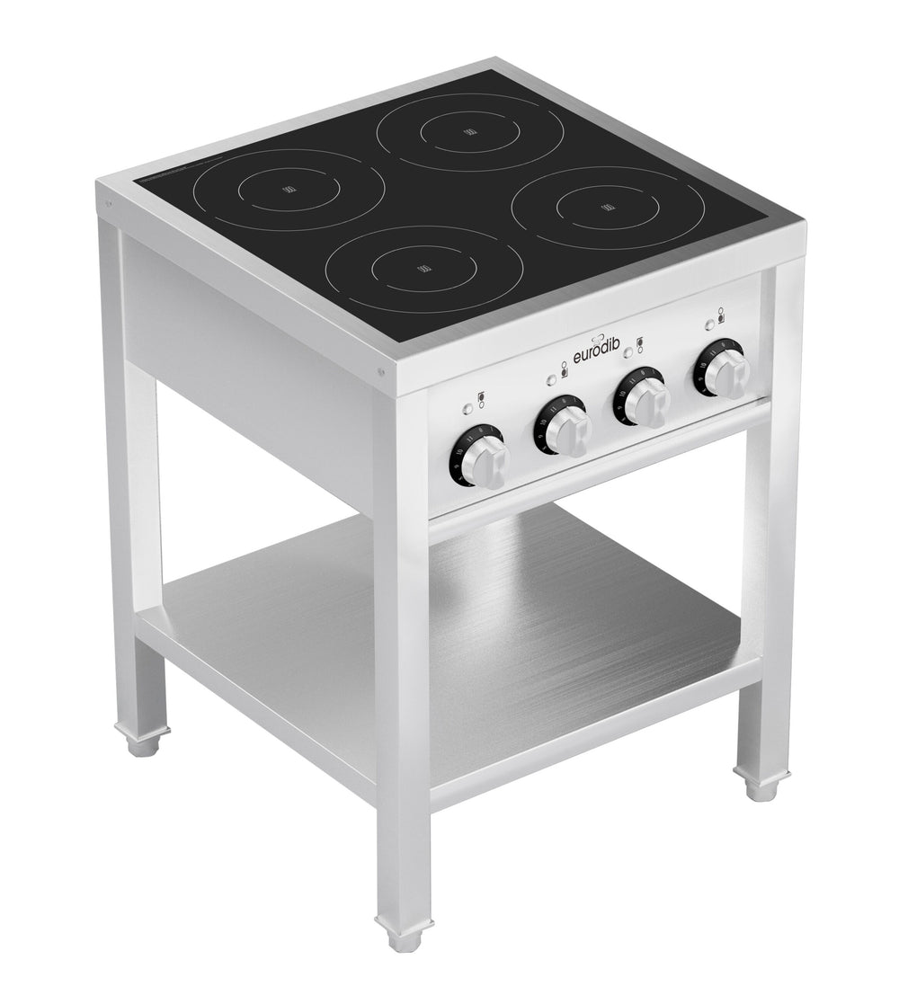 Eurodib 25.8" 4 Burner Commercial Induction Range Floor Style, 208 Volts