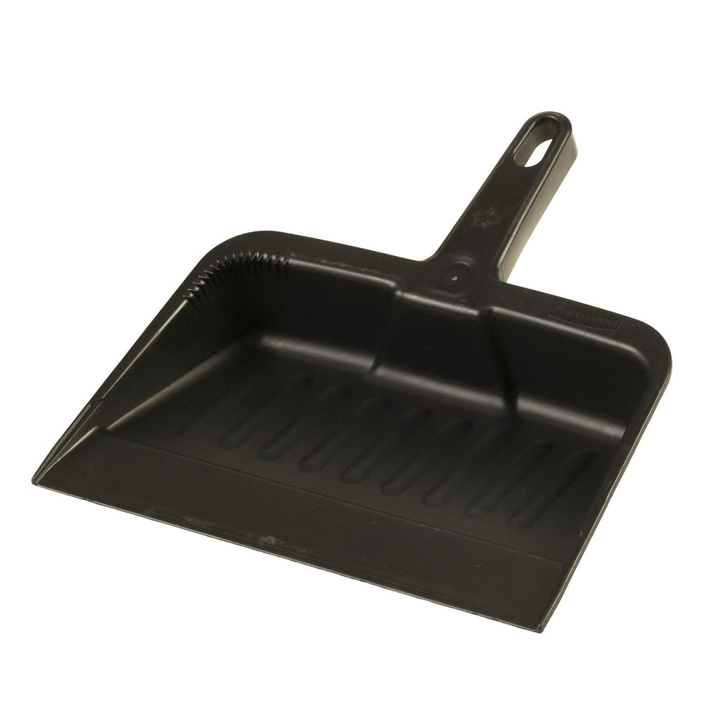 Rubbermaid 12" Heavy Duty Plastic Dust Pan, Black