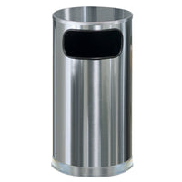 Rubbermaid 12 Gallon Round Waste Receptacle with Liner, Stainless Steel