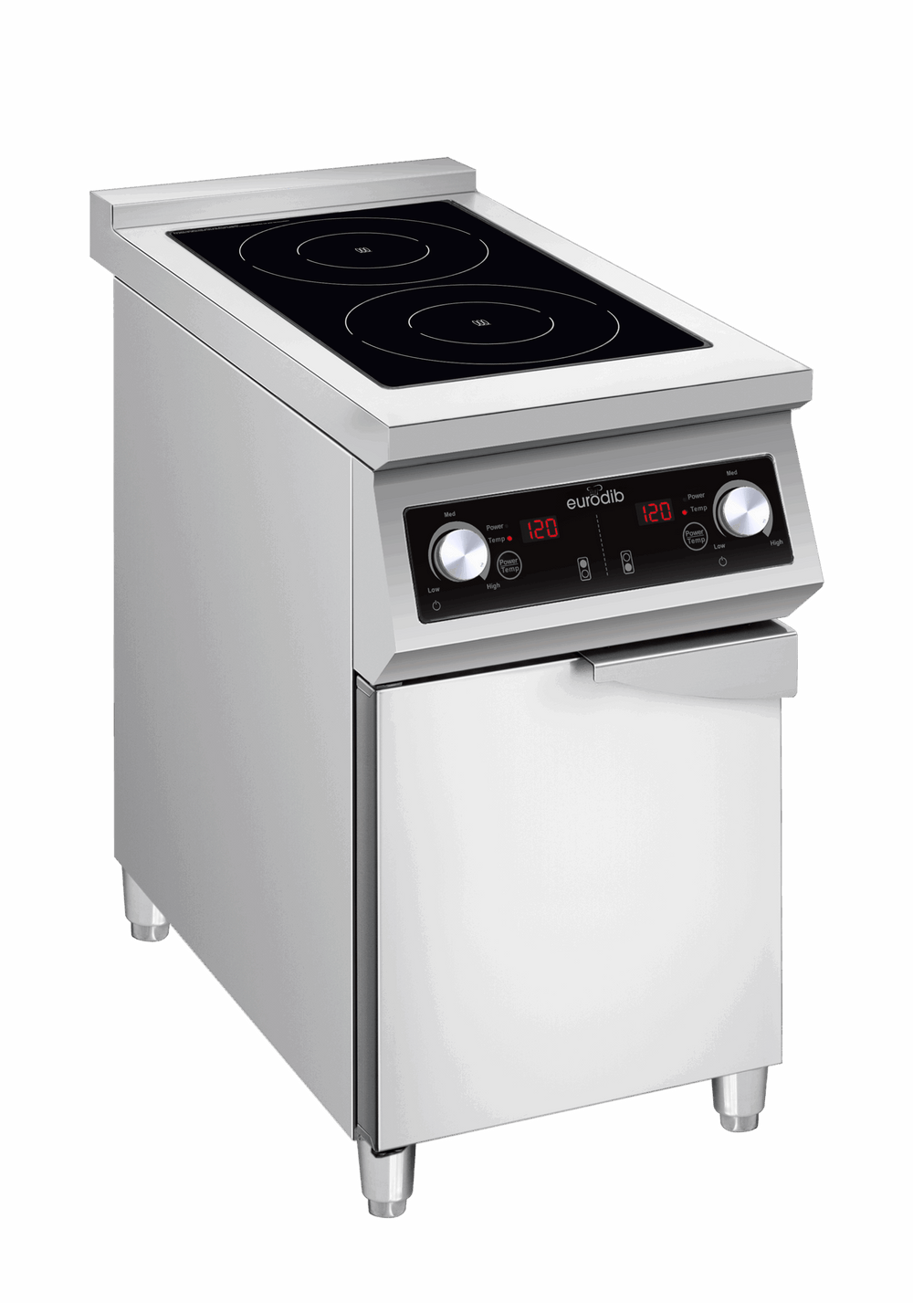 Eurodib 15.5" 2 Burner Commercial Induction Range Floor Style, 208 Volts