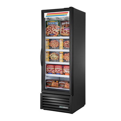 True 27" Merchandising Freezer with 1 Glass Door & LED Lighting, Black - FLM27F-TSL01