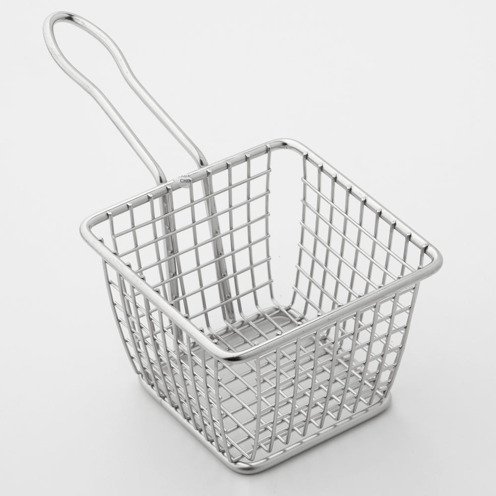American Metalcraft Mini Square Stainless Steel Fry Basket Server