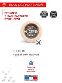 Peugeot Line 5” Salt Mill in Beachwood and Brushed Aluminum