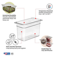 Cambro 1/3 Size Food Pan 8" Deep Clear