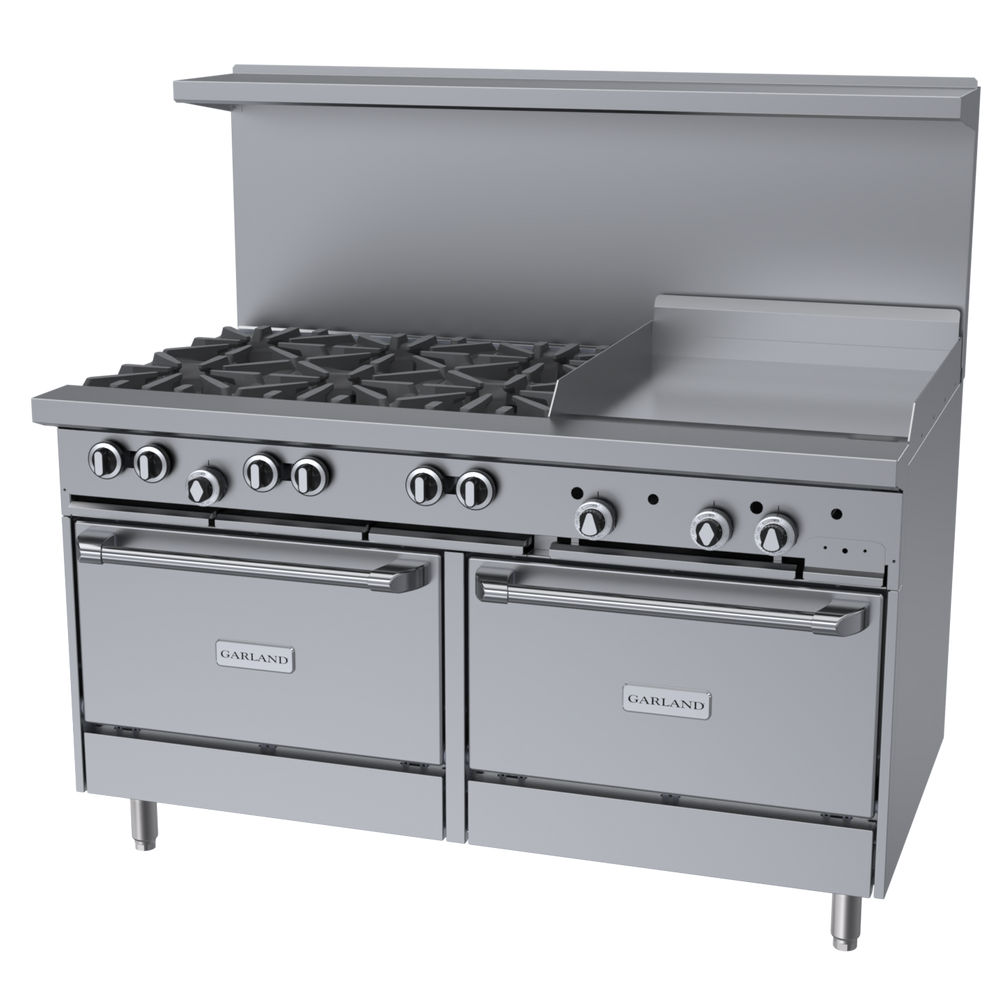 Garland G Starfire 60" Range with 6 Burners, 24" Griddle & 2 Standard Ovens Natural Gas