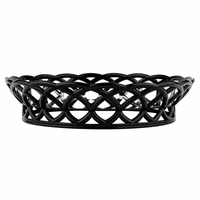 GET 10.5" Round Plastic Fast Food Basket, Black, 12 /Case