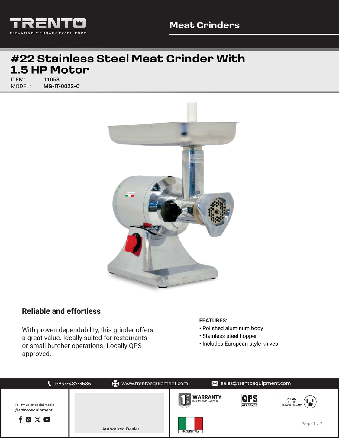 Spec Sheet