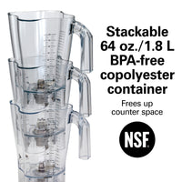 Hamilton Beach Fury 64 Oz High Performance Bar Blender, Two Speed, 3 HP