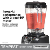 Hamilton Beach Tempest 64 Oz Bar Blender, 2 Speed, 3 HP
