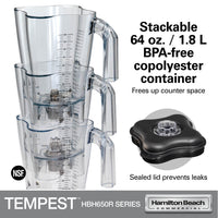Hamilton Beach Tempest 64 Oz Bar Blender, 2 Speed, 3 HP