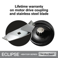 Hamilton Beach Eclipse 64 Oz Bar Blender with Quiet Shield, Variable Speed, 3 HP