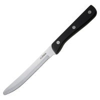 Winco 5" Rounded Tip Steak Knife, Black Handle