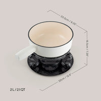 Swissmar Lugano 9-Piece Cast Iron Fondue Set, Matte White