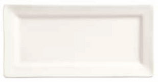 Libbey Slate 12" x 6" Wide Rim Rectangle Plate, White 12 /Case